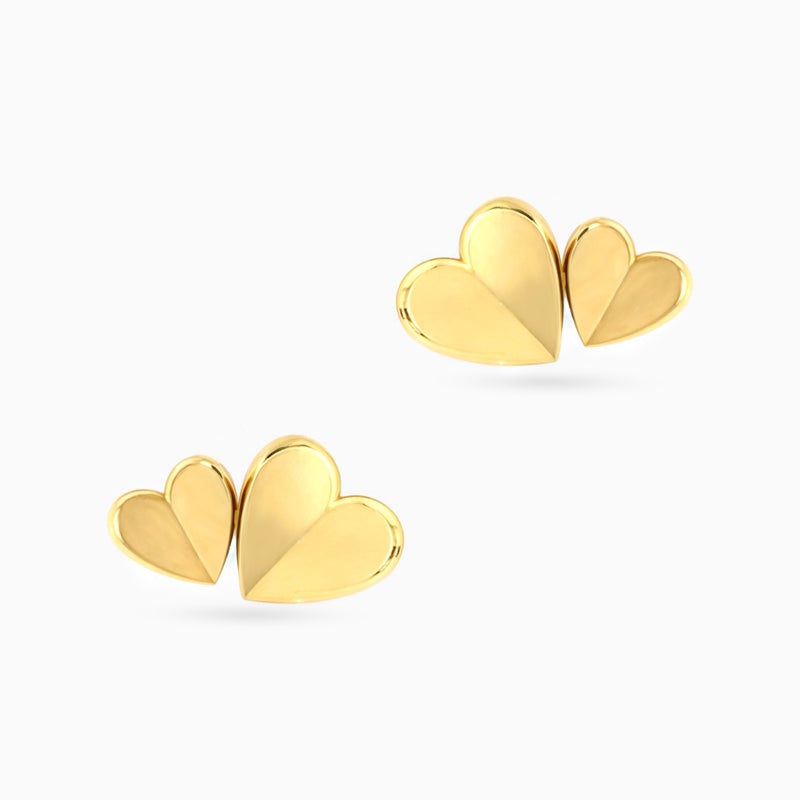 Miss L' by L'azurde Heart Stud Earrings in 18K Gold - Image 1